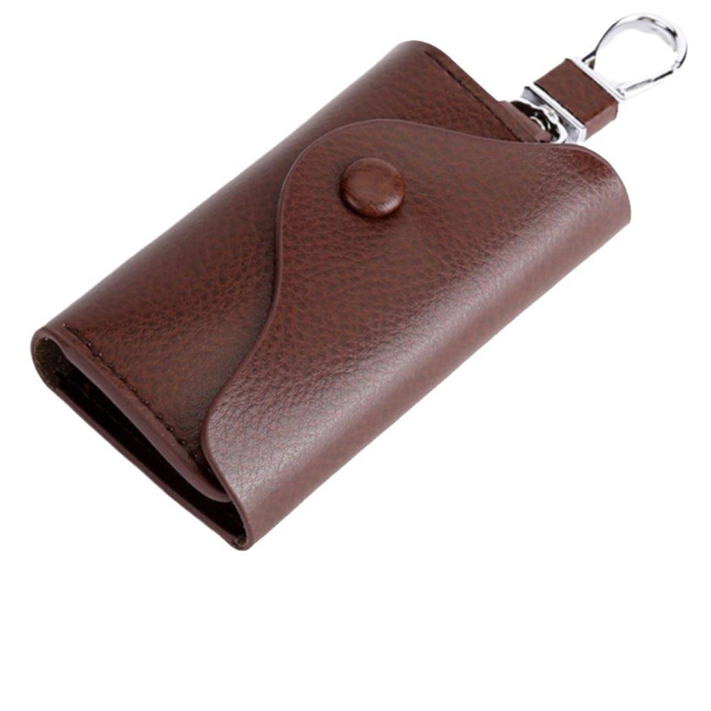 Multifunktionaler Leder-Autoschlüsselhalter Brown
