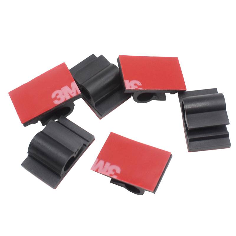 100 Stück Nylon-Kabelclips mit Klebstoff Black Modell 1