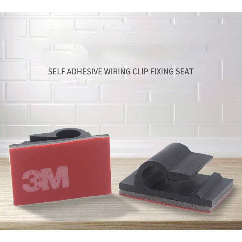 100 Stück Nylon-Kabelclips mit Klebstoff Black Modell 1