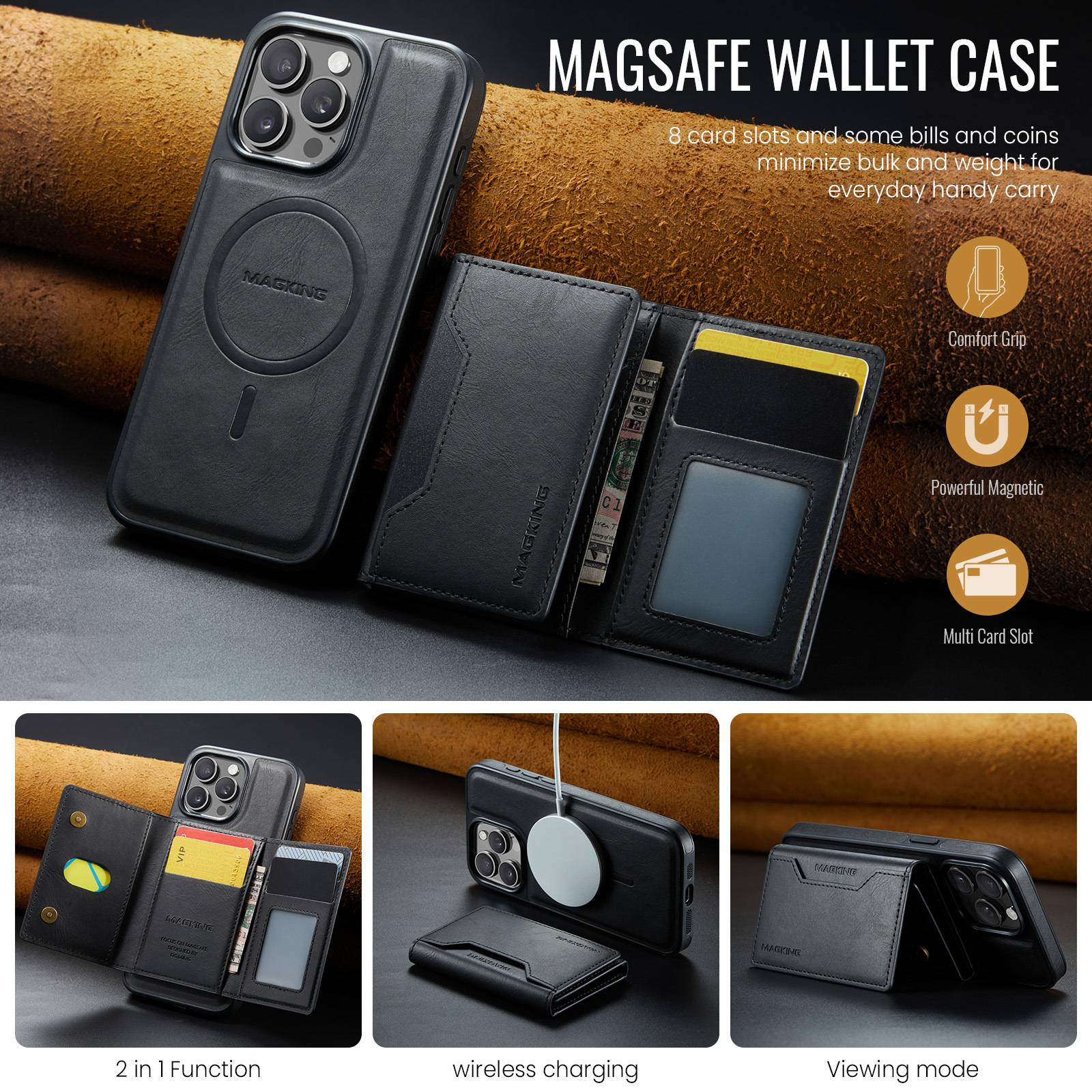 Magnetische Kartenhalterhülle für Samsung Samsung Galaxy S23 Ultra