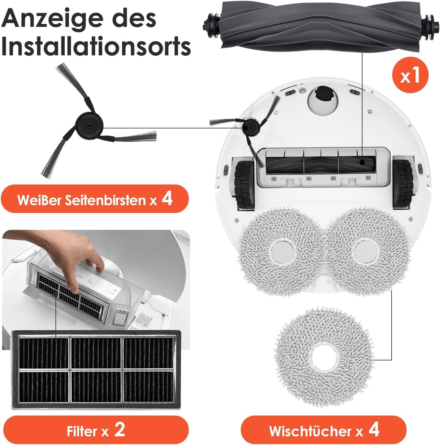 Zubehörset für Dreame X40 Ultra Roboterstaubsauger