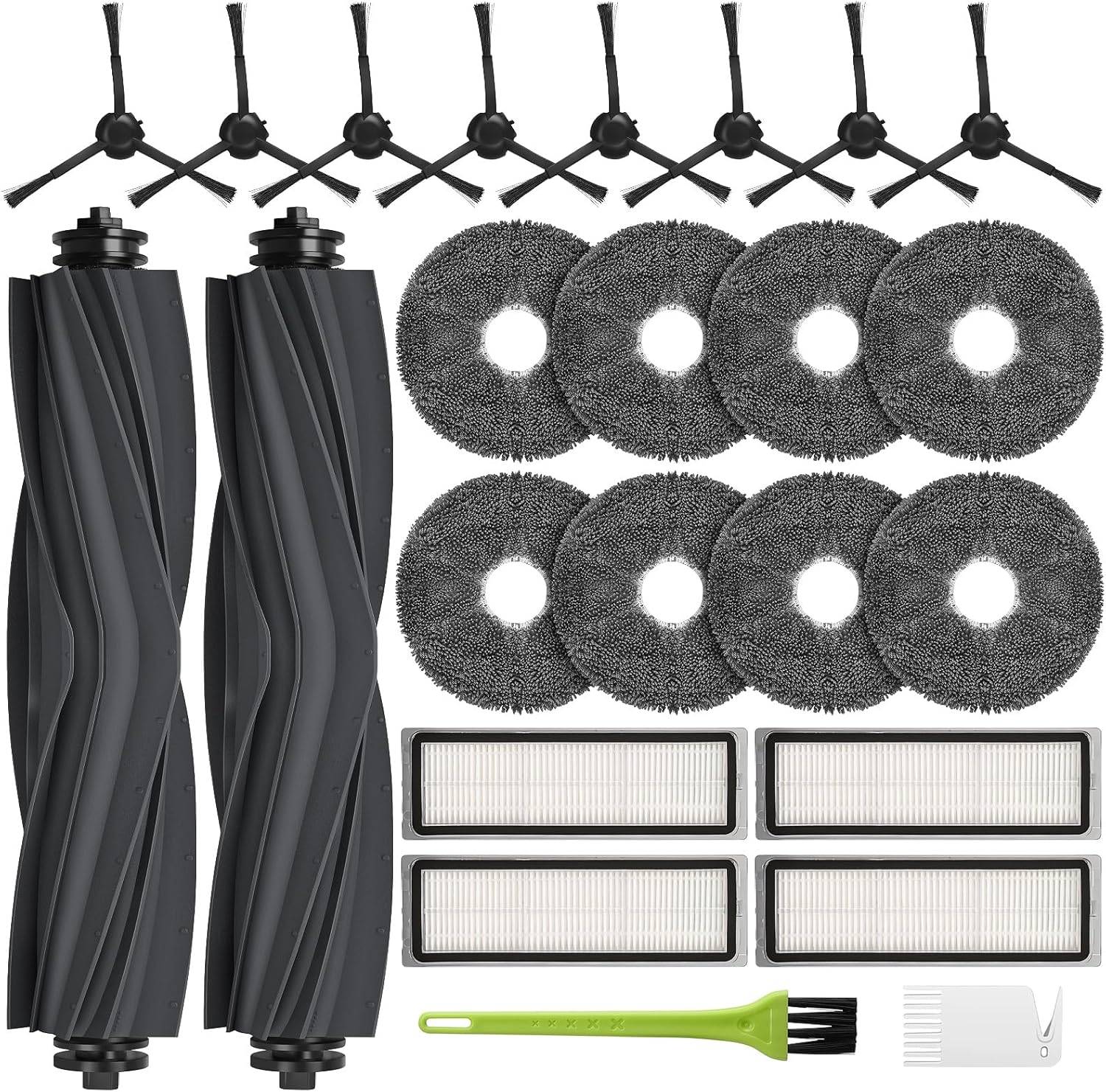 Ersatz-Set für Dreame L10s Ultra Staubsauger, 2 Hauptbürsten, 8 Seitenbürsten, 4 Filter, 8 Wischpads