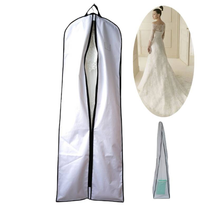 Kleiderhülle für Hochzeitskleid zur Aufbewahrung und Reise, 600D Oxford-Gewebe, atmungsaktiv und feuchtigkeitsbeständig, 183x65x25cm
