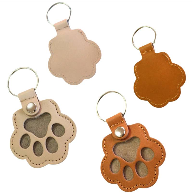 Haustier Gedenkschlüsselanhänger mit Pfotenabdruck Aufbewahrung, 2er Pack