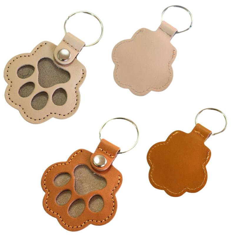 Haustier Gedenkschlüsselanhänger mit Pfotenabdruck Aufbewahrung, 2er Pack