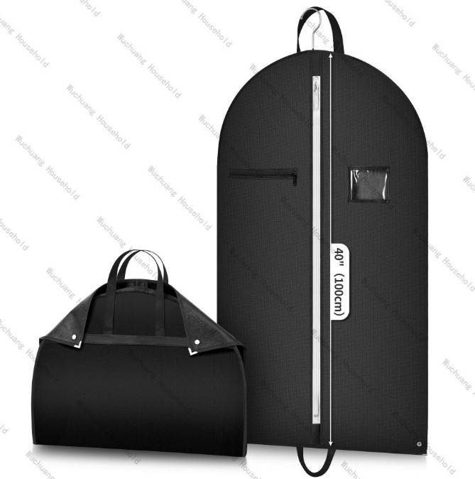 Premium-Kleidersack, atmungsaktive Kleiderschutzhülle für die Aufbewahrung im Schrank Black M