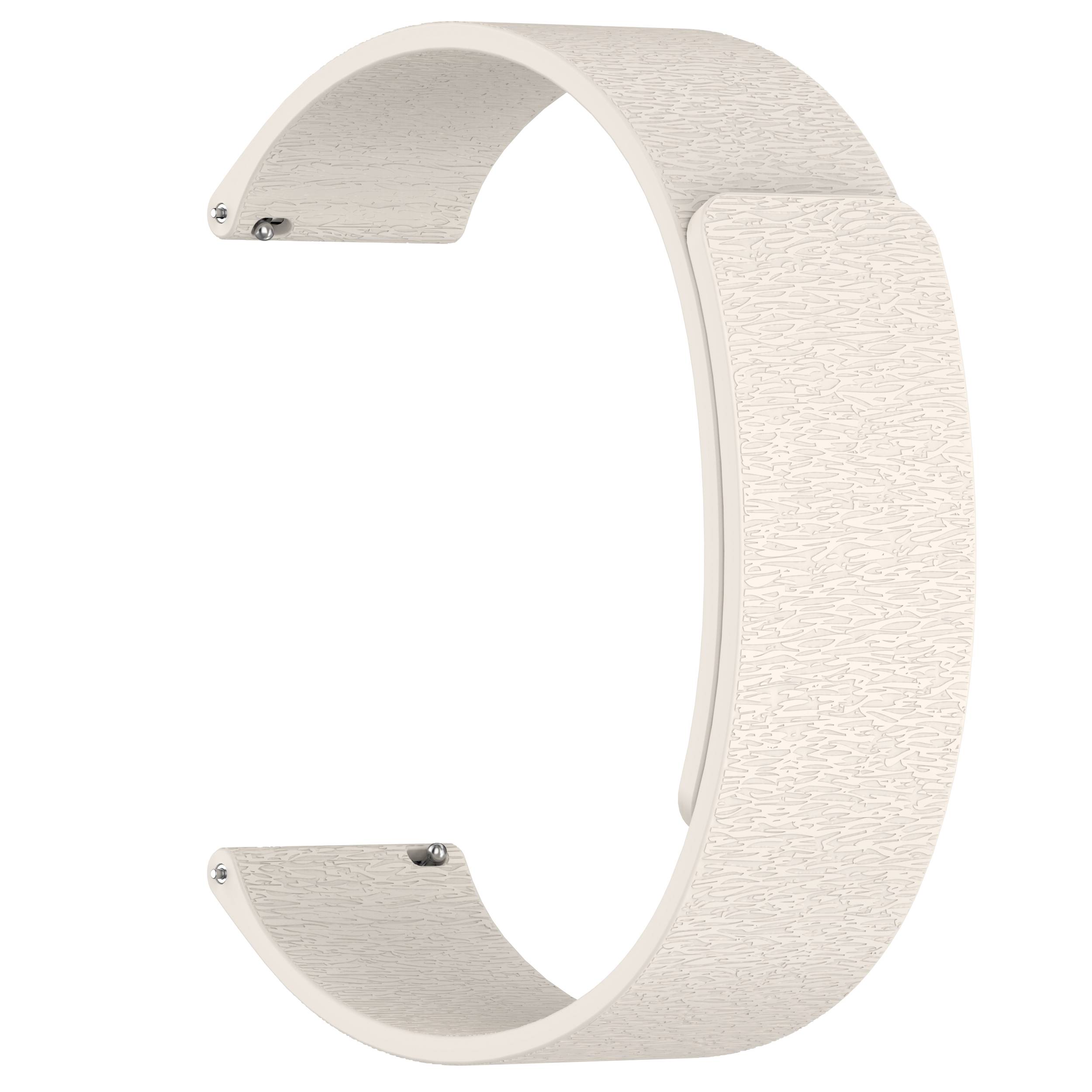 Magnetisches Silikonarmband mit Wolkenholzmaserung White 20 mm