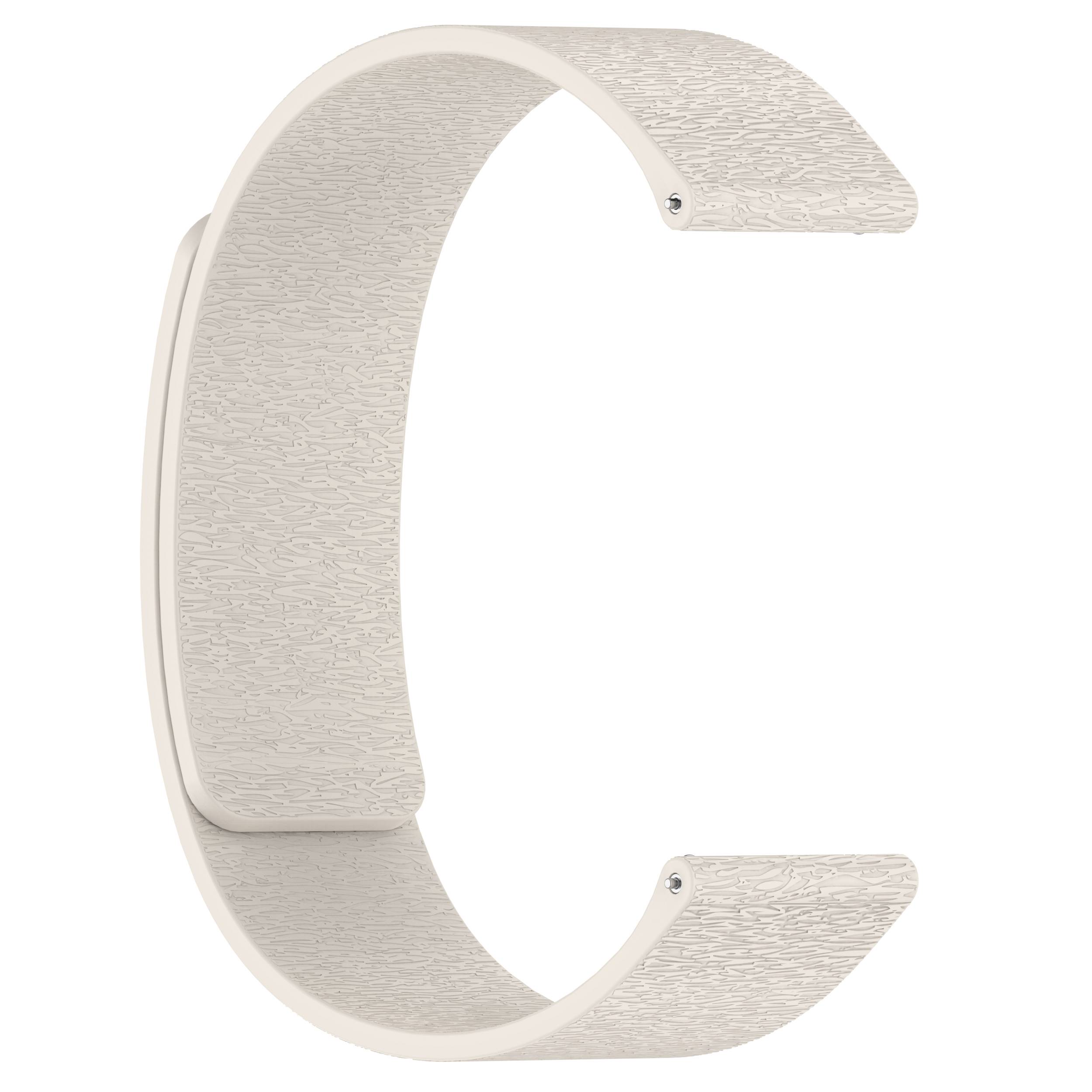 Magnetisches Silikonarmband mit Wolkenholzmaserung White 20 mm