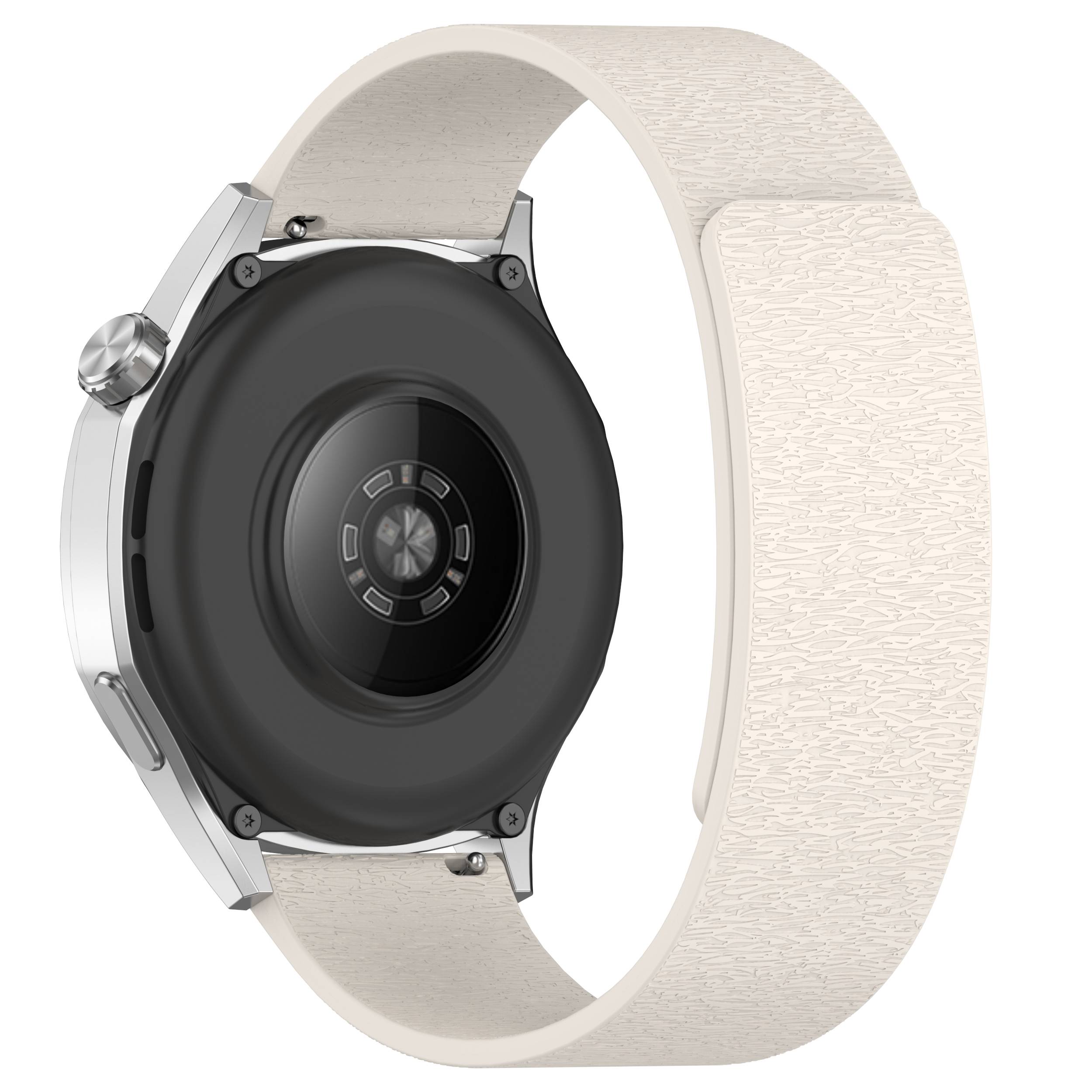 Magnetisches Silikonarmband mit Wolkenholzmaserung White 20 mm