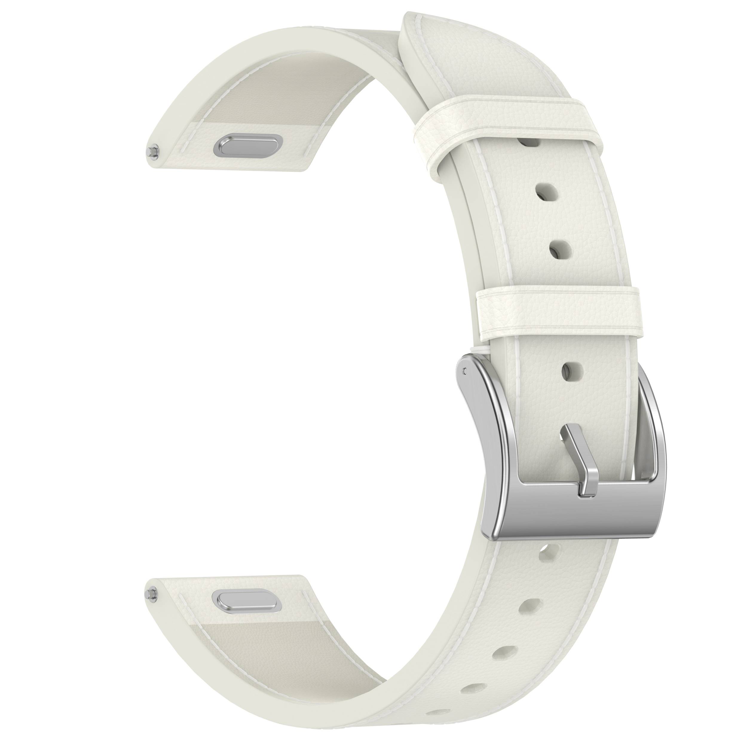 Echtes Lederarmband für Samsung Watch 4 5 6 7 White