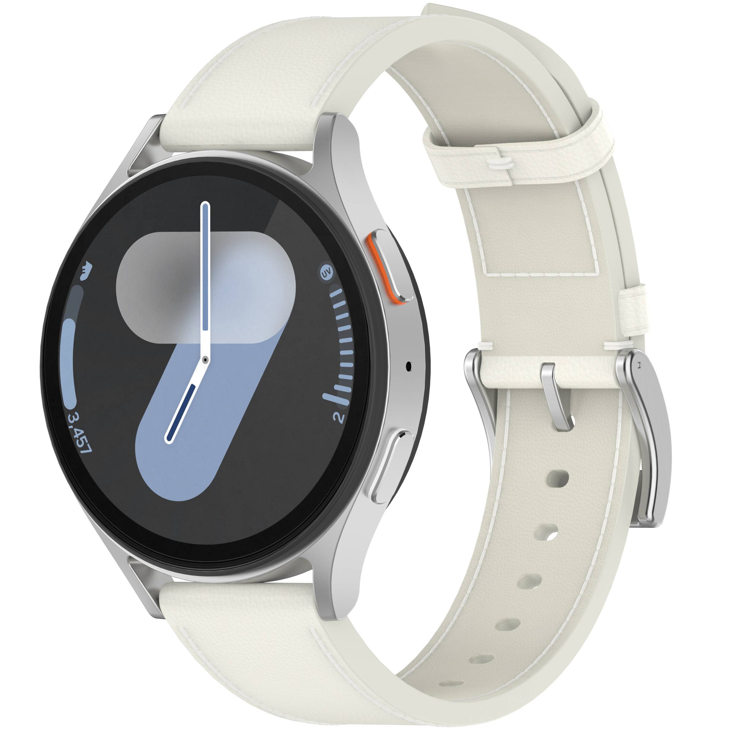 Echtes Lederarmband für Samsung Watch 4 5 6 7 White