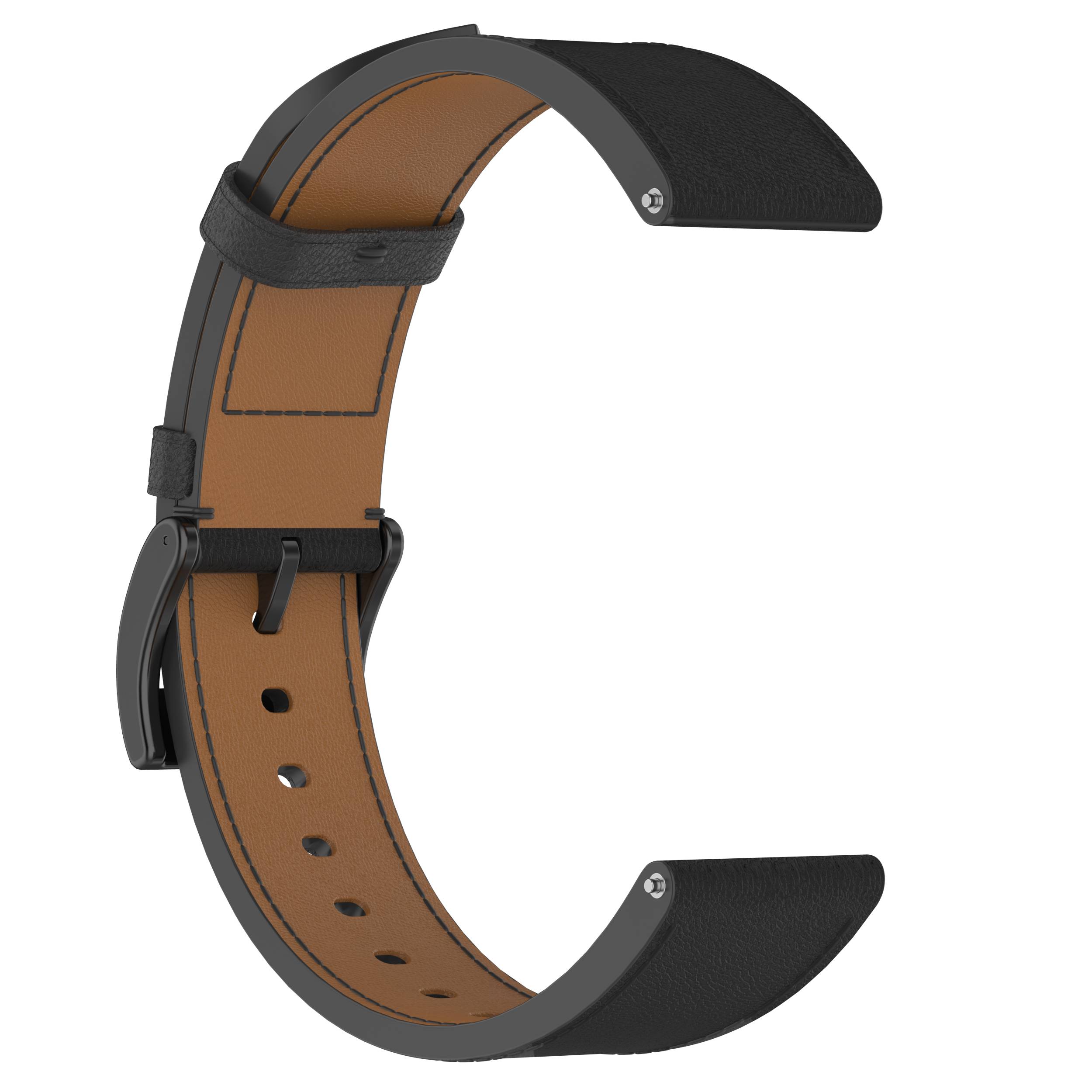 Echtes Lederarmband für Samsung Watch 4 5 6 7 Black