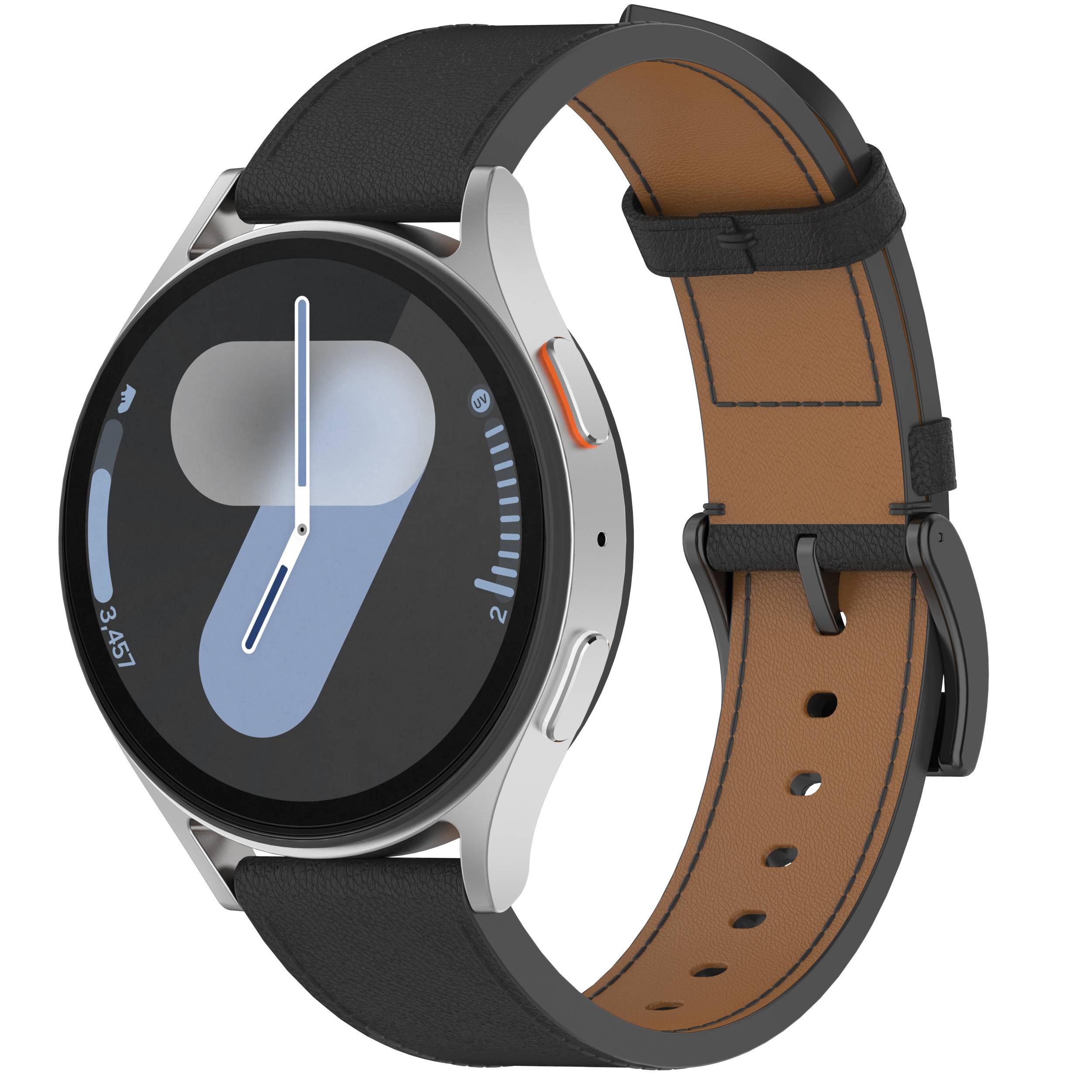 Echtes Lederarmband für Samsung Watch 4 5 6 7 Black