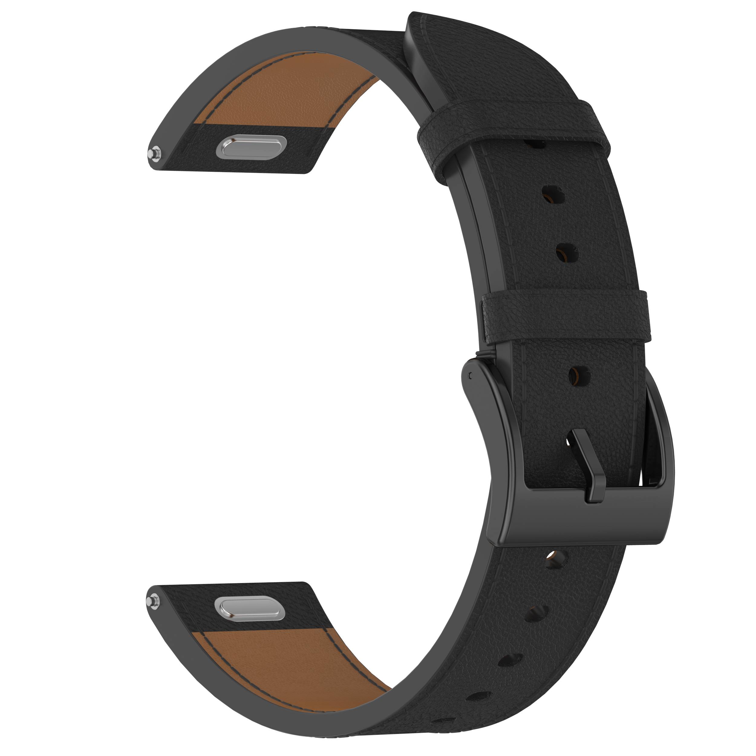 Echtes Lederarmband für Samsung Watch 4 5 6 7 Black