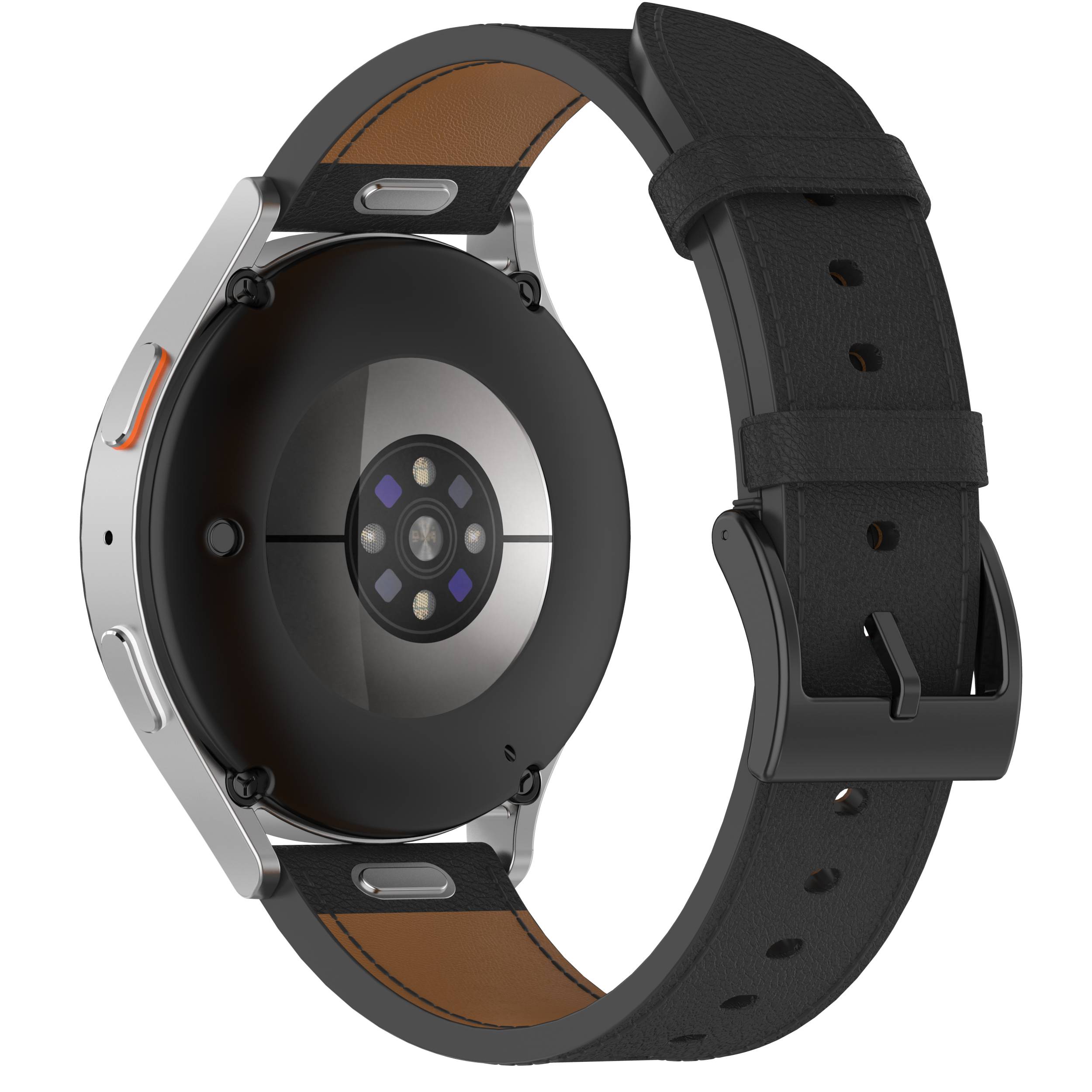 Echtes Lederarmband für Samsung Watch 4 5 6 7 Black