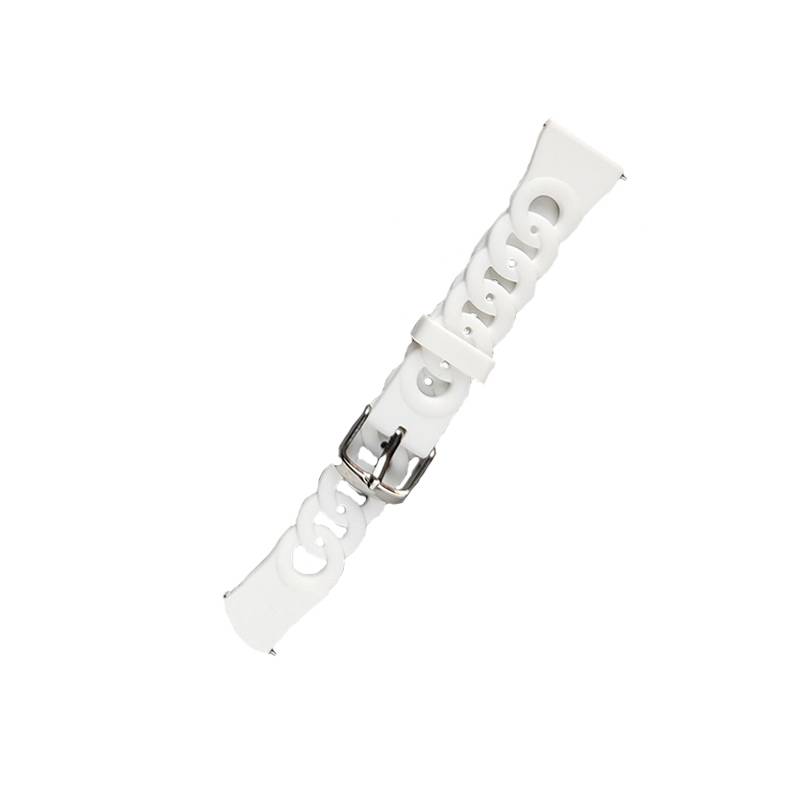 Silikon-Uhrenarmband - Kompatibel mit Samsung & Huawei White M