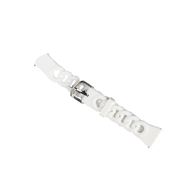 Silikon-Uhrenarmband - Kompatibel mit Samsung & Huawei White M