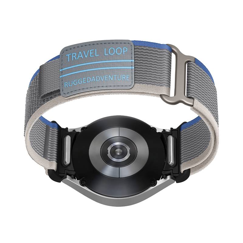 Gewebtes Nylon-Uhrenarmband für Samsung Watch 4/5/6/7/FE Blue + Grey M