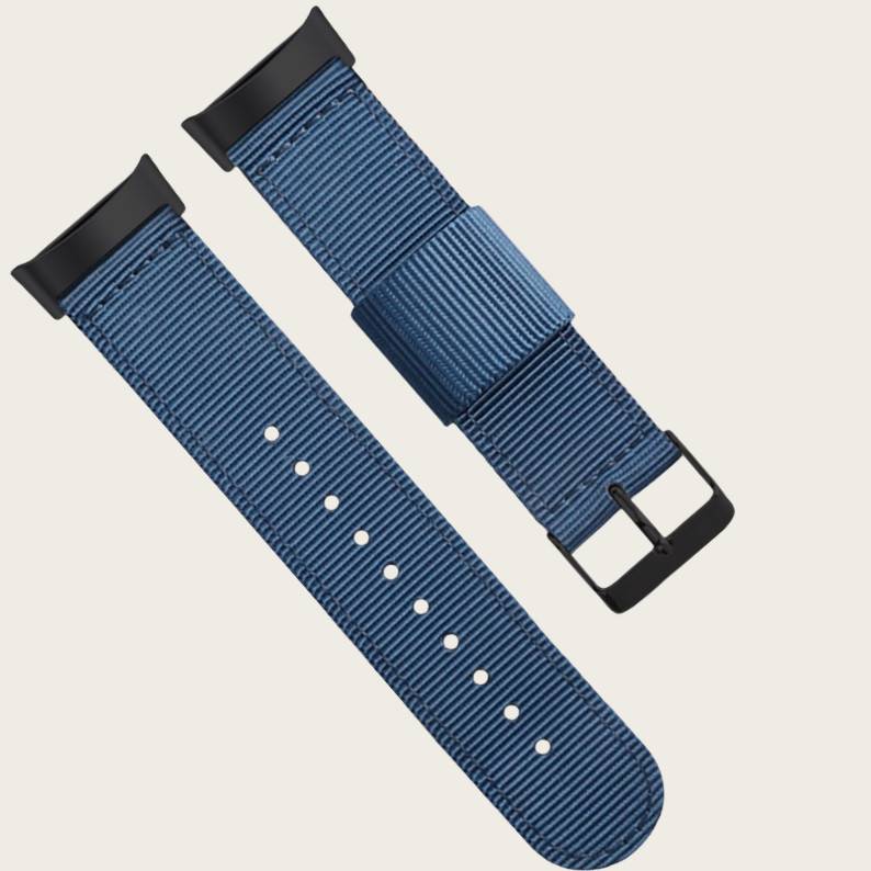 Nylon Uhrenarmband für Fitbit Charge 5, Atmungsaktives Sport-Ersatzband Blue