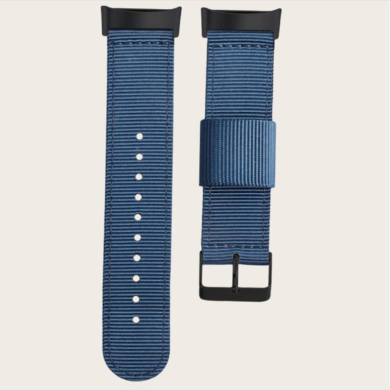 Nylon Uhrenarmband für Fitbit Charge 5, Atmungsaktives Sport-Ersatzband Blue