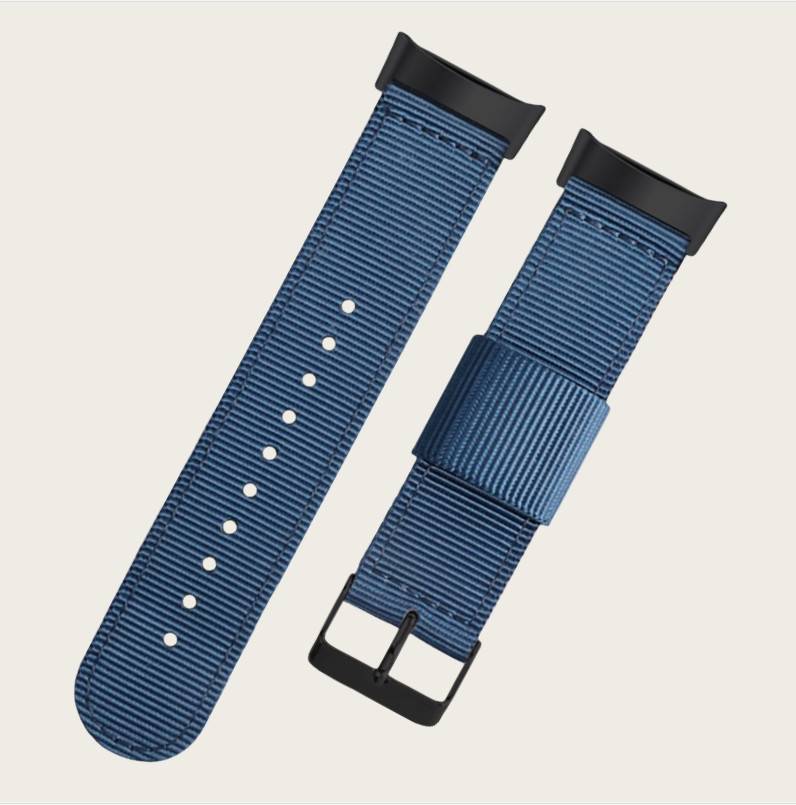 Nylon Uhrenarmband für Fitbit Charge 5, Atmungsaktives Sport-Ersatzband Blue