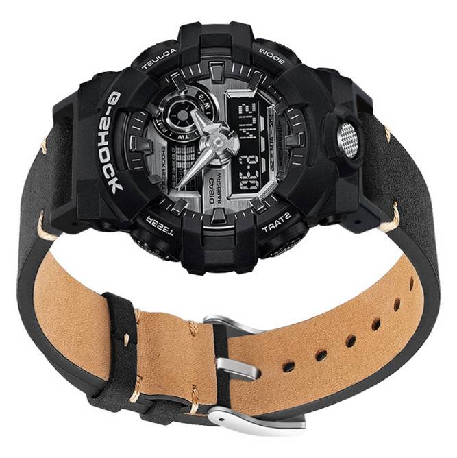 Echtes Lederarmband für Casio G-SHOCK DW-5600/GWB5600/GA-2100 Black Modell 1