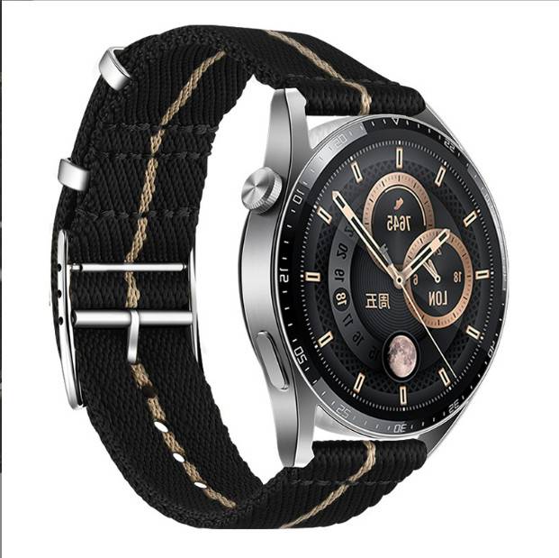 NATO Nylon Jacquard Uhrenarmband Black 22 mm