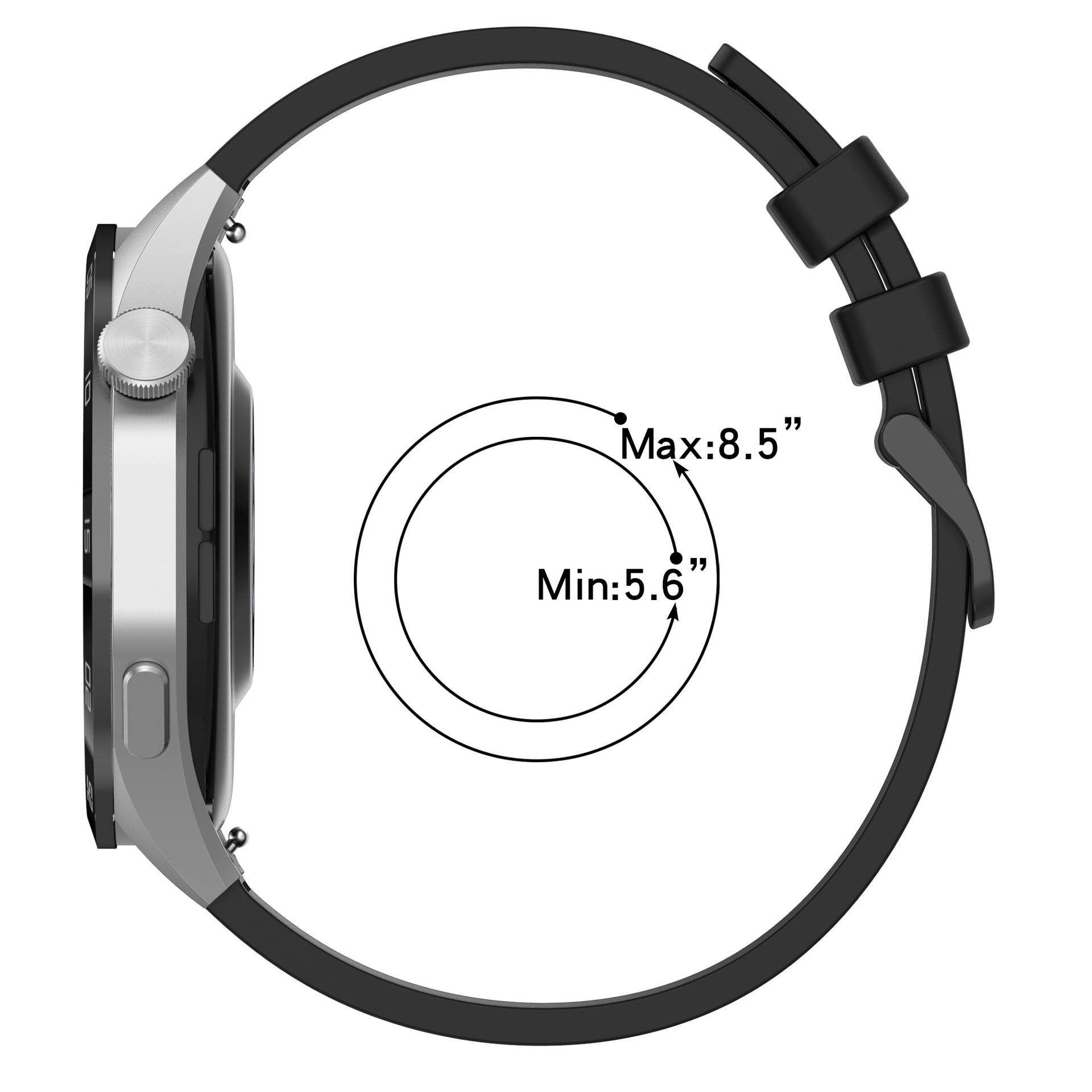Silikon-Uhrenarmband 22mm für Huawei Watch GT4 Black
