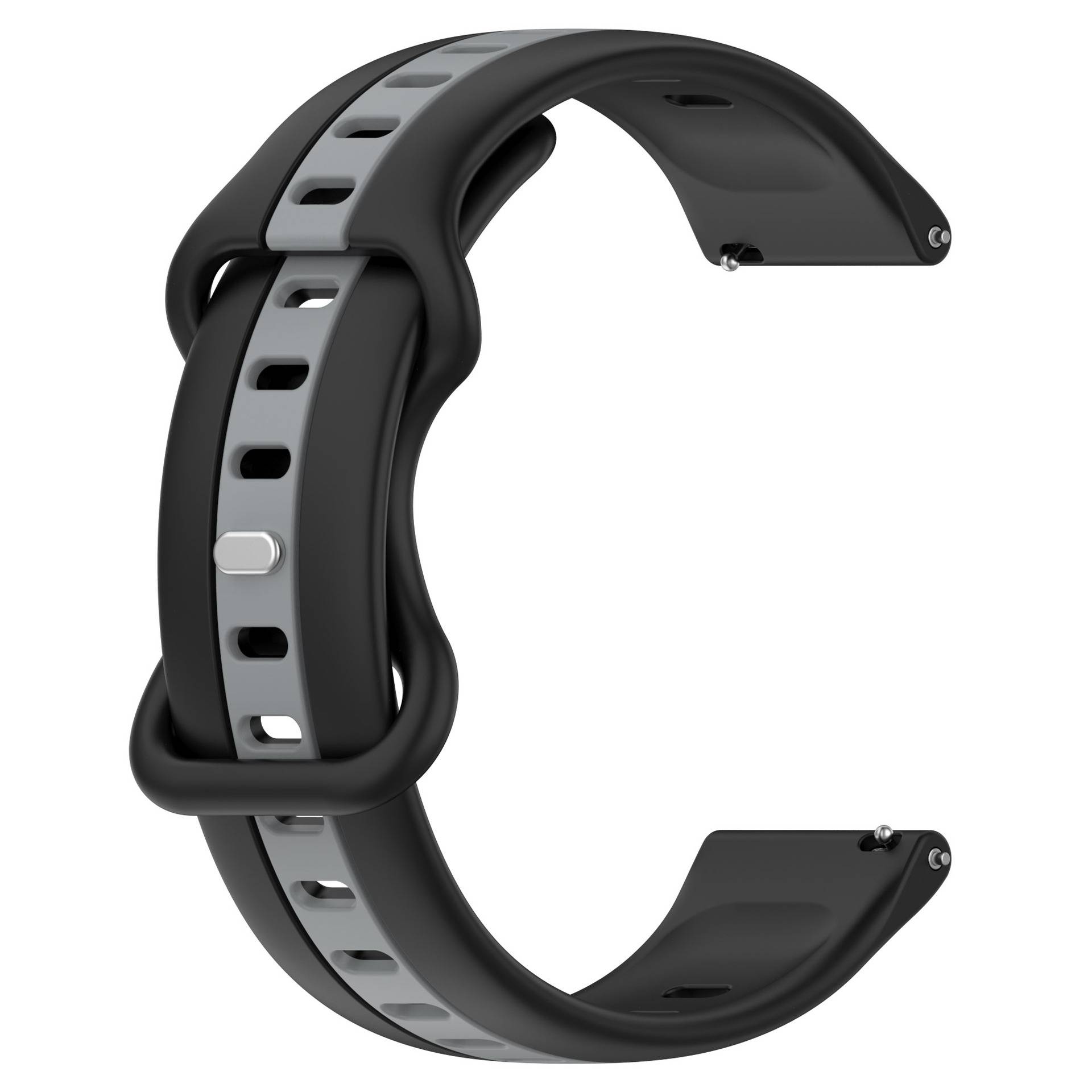 Zweifarbiges Design-Uhrenarmband Black+Grey 20 mm