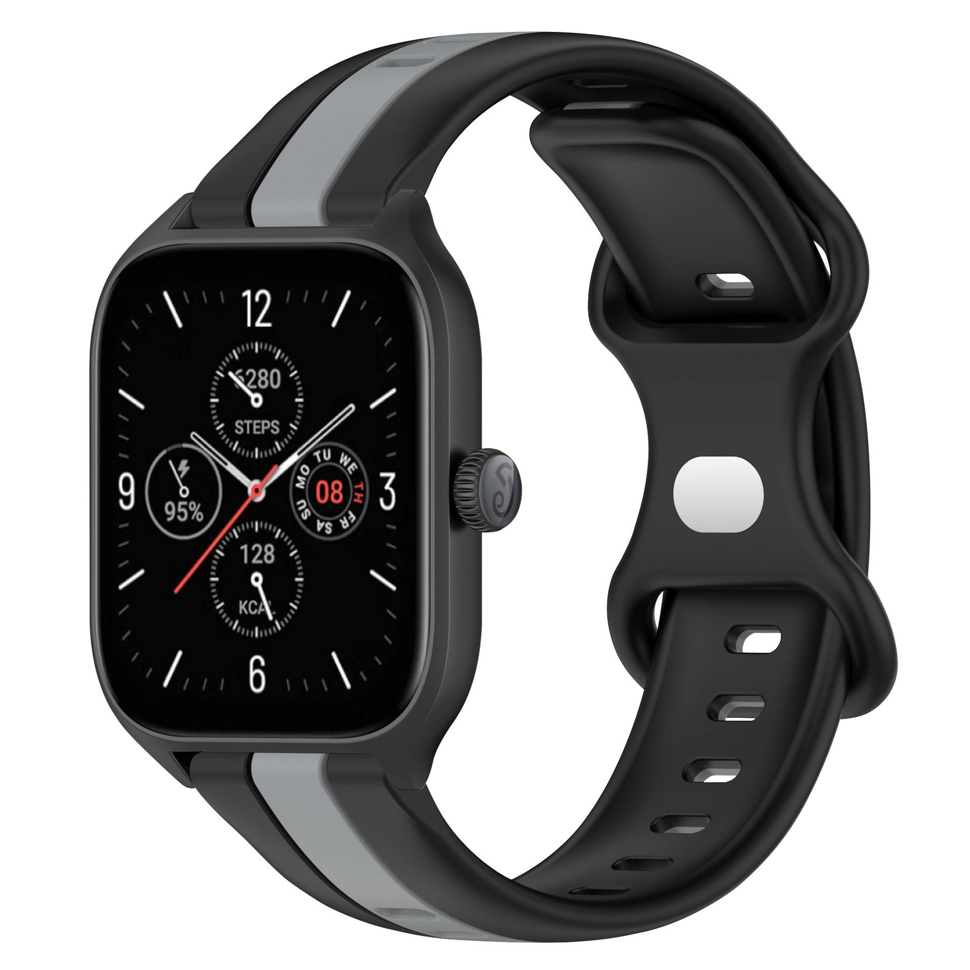 Zweifarbiges Design-Uhrenarmband Black+Grey 20 mm