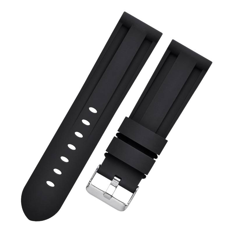 Silikon-Uhrenarmband für Panerai Luminor Marina Black 24 mm
