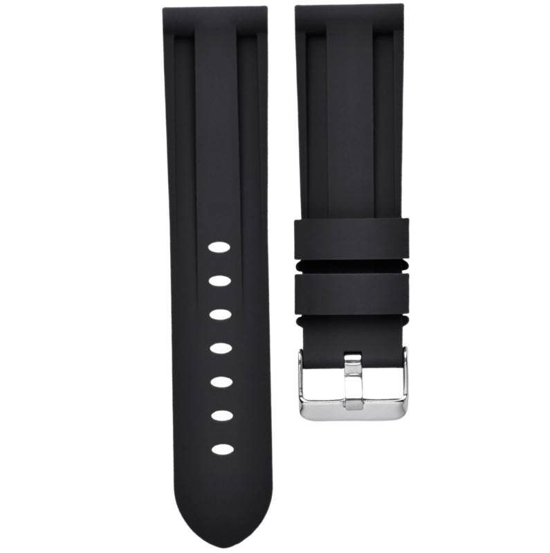 Silikon-Uhrenarmband für Panerai Luminor Marina Black 24 mm