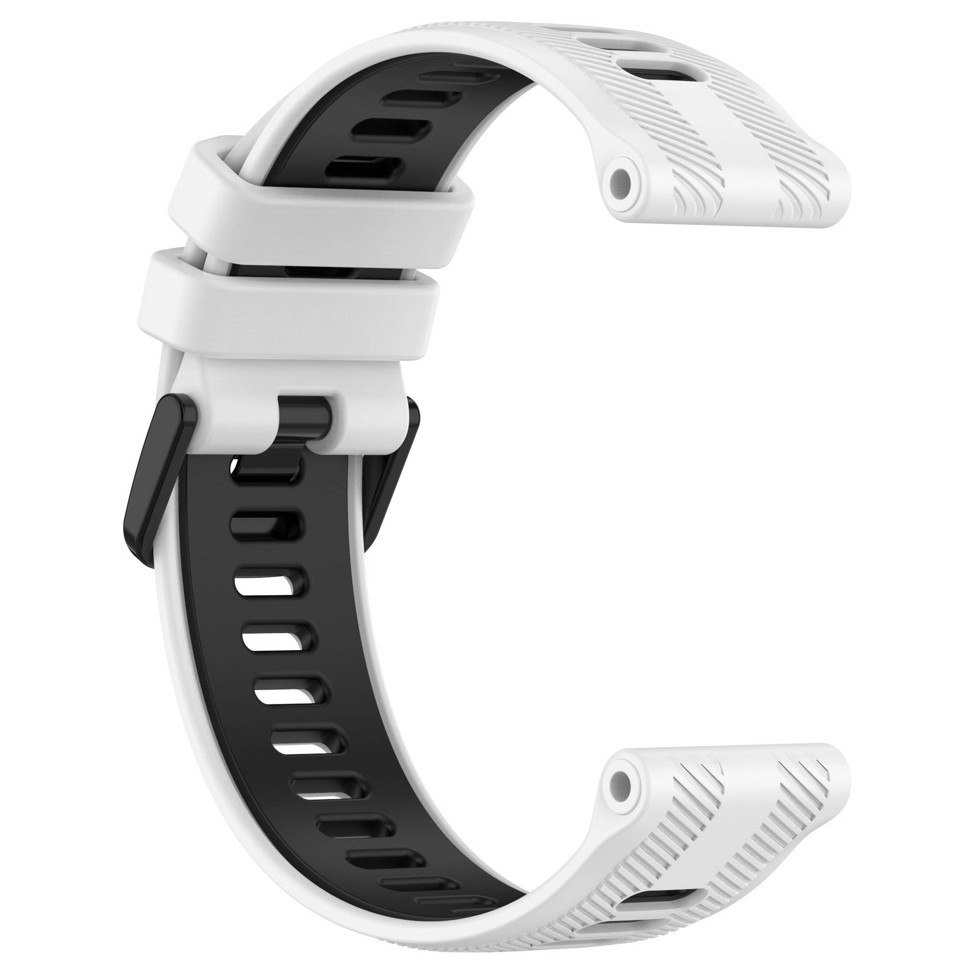 Weißes & Schwarzes Silikonarmband für Garmin Forerunner 965