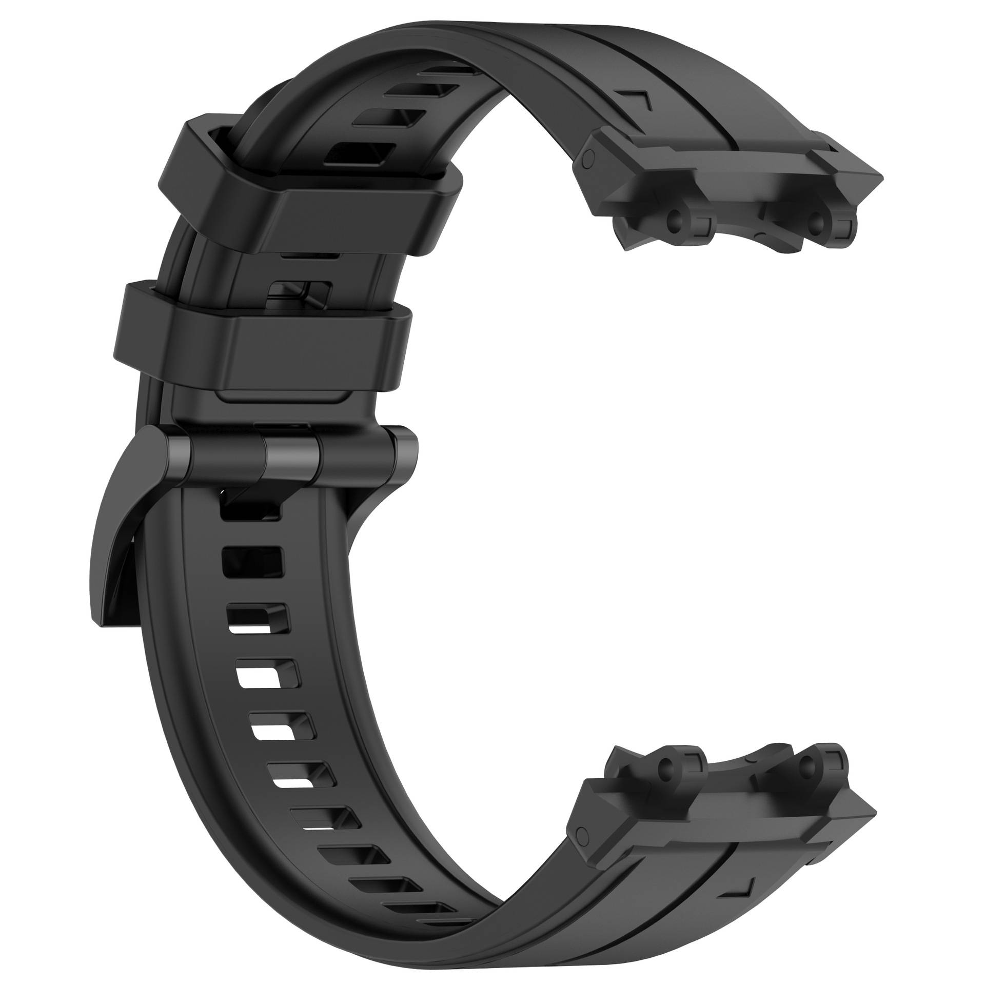 Verdicktes Silikon-Uhrenarmband mit Schnalle für Amazfit T-Rex 2/3 - Schwarz