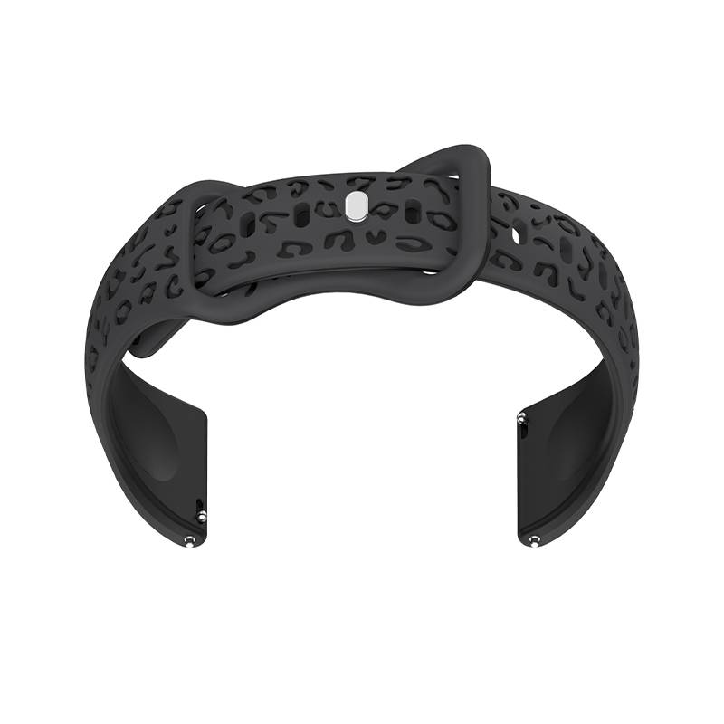 Grau-schwarzes Silikon-Uhrenarmband - 16 mm