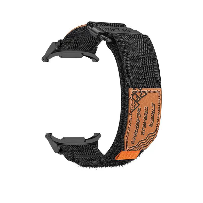 Geflochtenes Nylon-Uhrenarmband für Samsung Galaxy Watch 7 Black