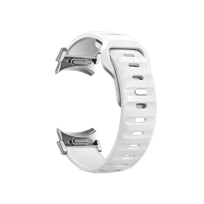 Galaxy Watch 6/5/4 Armband - Silikon-Uhrenarmband mit Schnellverschluss Silver+White