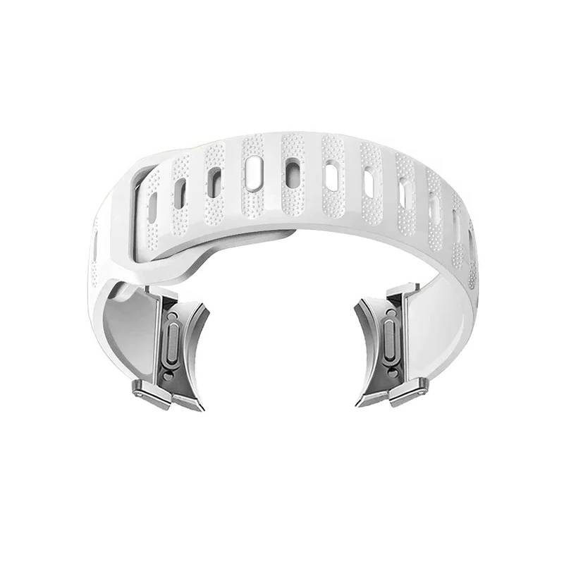 Galaxy Watch 6/5/4 Armband - Silikon-Uhrenarmband mit Schnellverschluss Silver+White