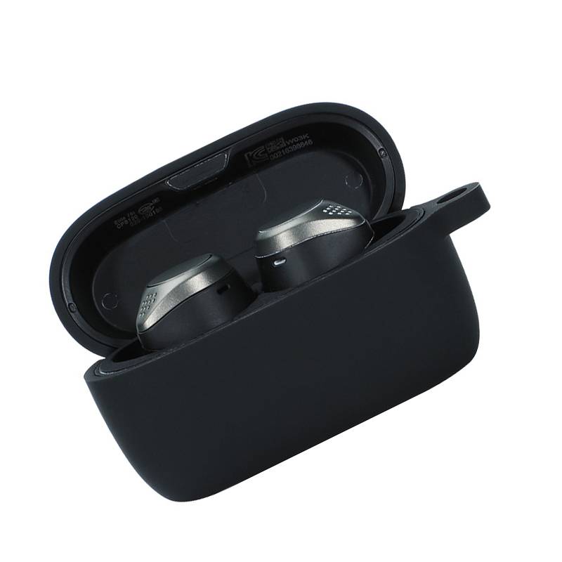 Schutzhülle für Jabra Elite 75T mit Schlüsselanhänger - Weiche, stoßfeste Hülle Black