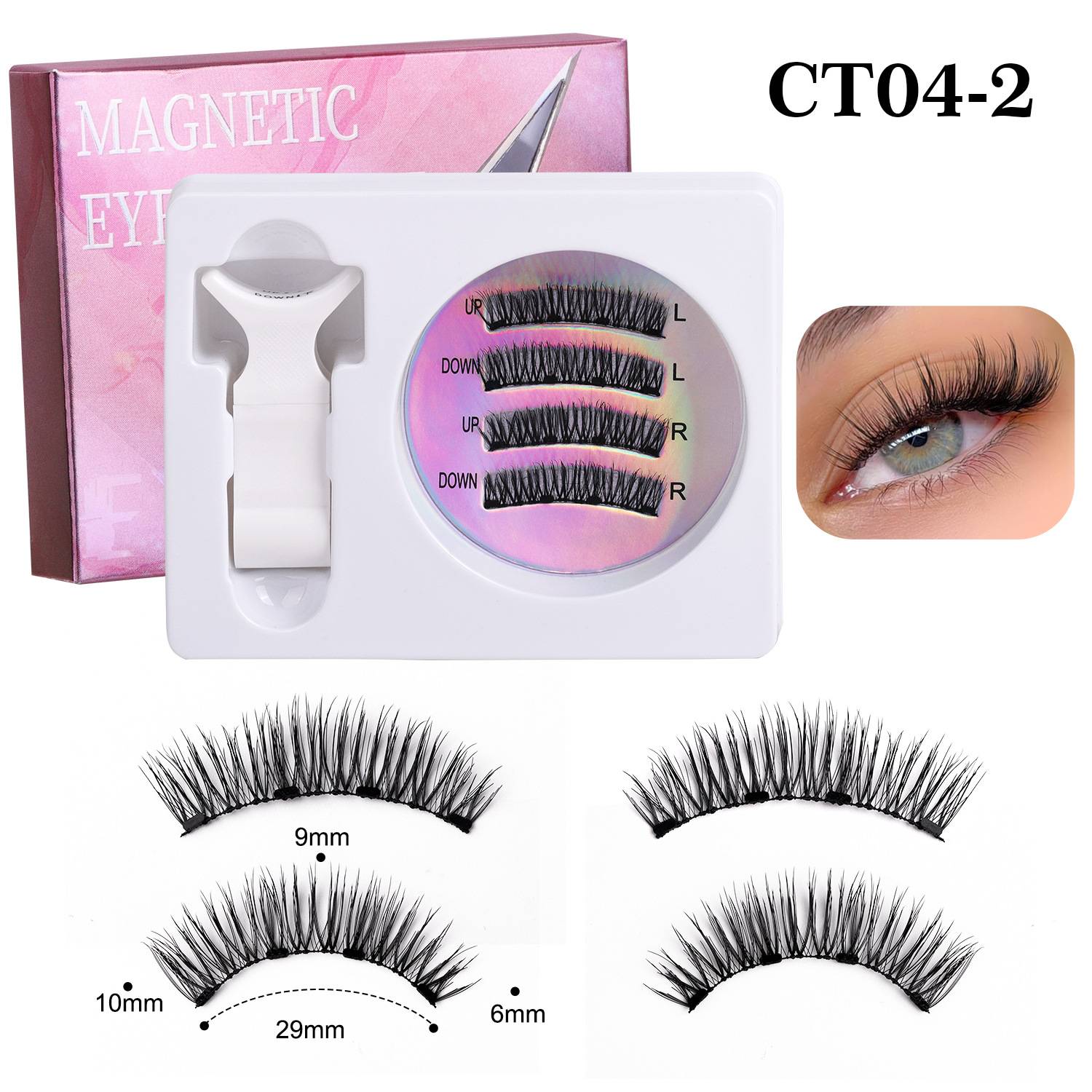 Magnetische Wimpern einfach anzuwendende künstliche Wimpern mit Applikator Modell 7