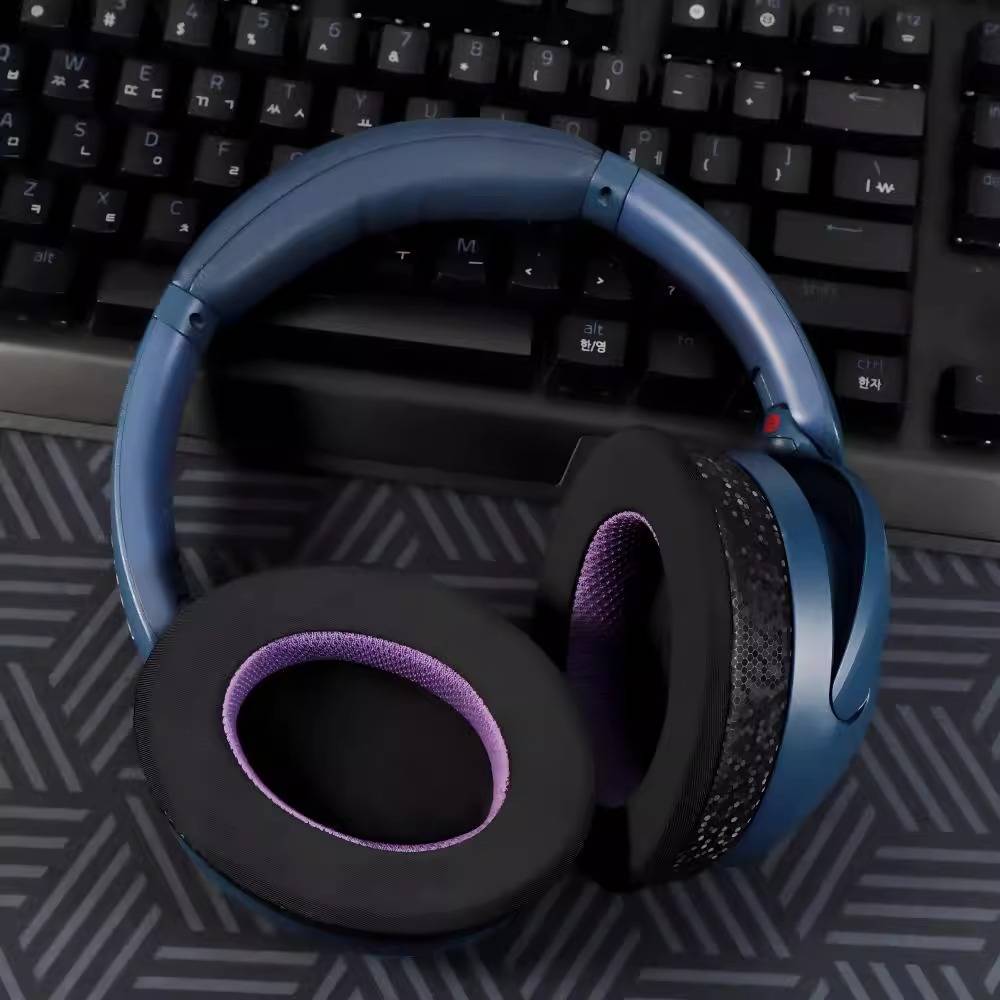 Ersatz-Ohrpolster für Sony WH-XB910N Kopfhörer - Schwarz-Lila