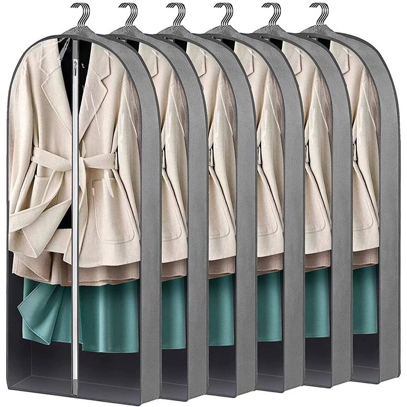 Atmungsaktiver Kleidersack, Kleiderschutz für den Kleiderschrank Grey L