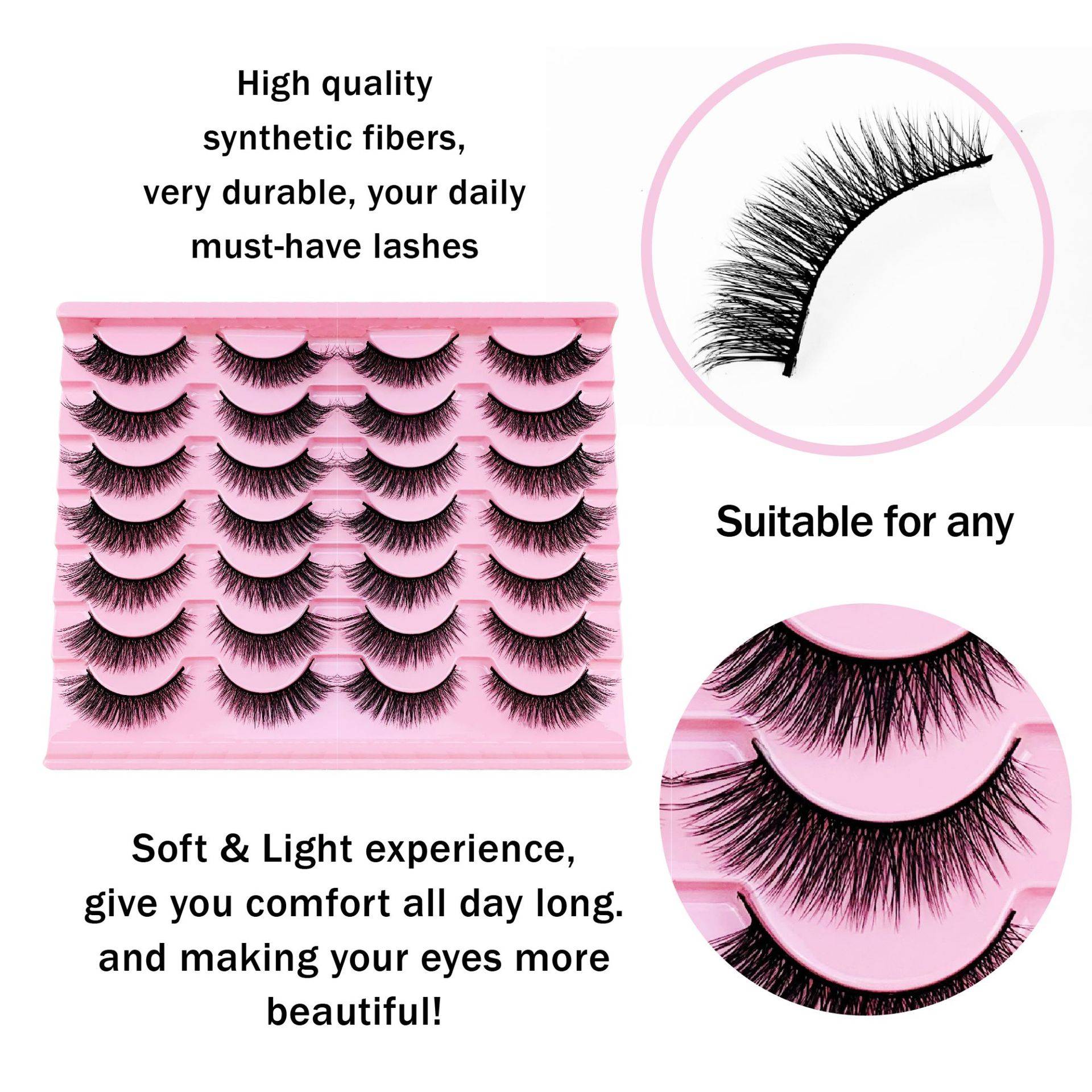 Black Terrier Lashes FH03 (14 Paar) - Natürliche & Voluminöse 3D Falsche Wimpern