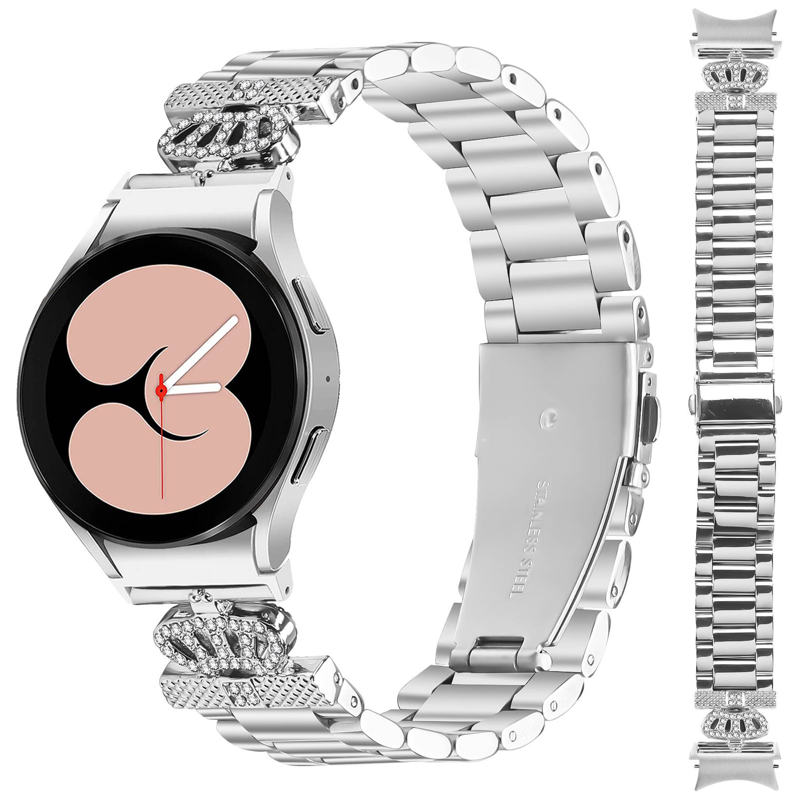 Edelstahl-Uhrenarmband für Galaxy Watch4/5/6 - Silber