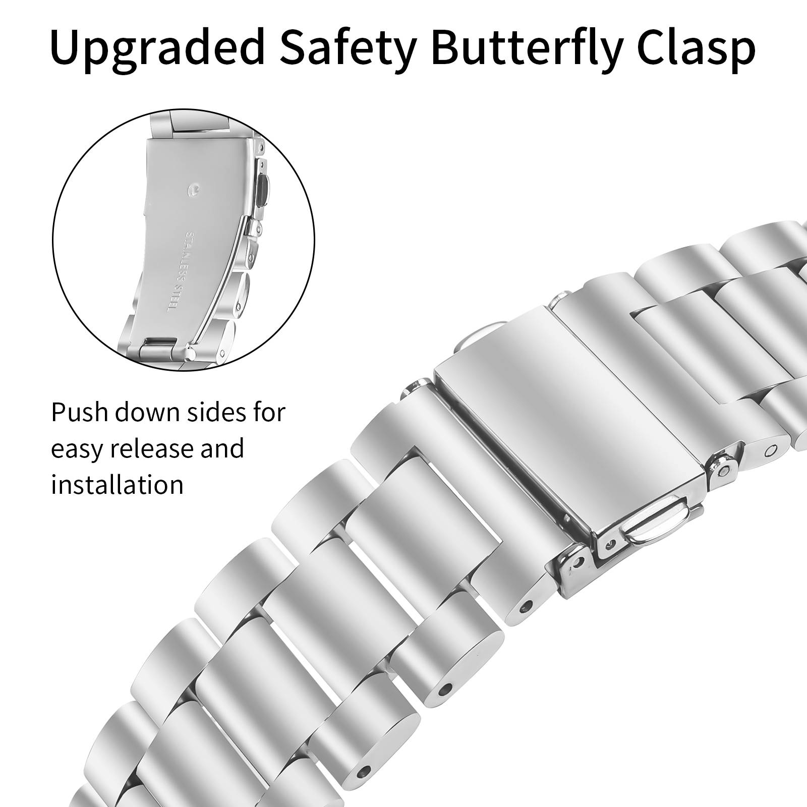 Edelstahl-Uhrenarmband für Galaxy Watch4/5/6 - Silber