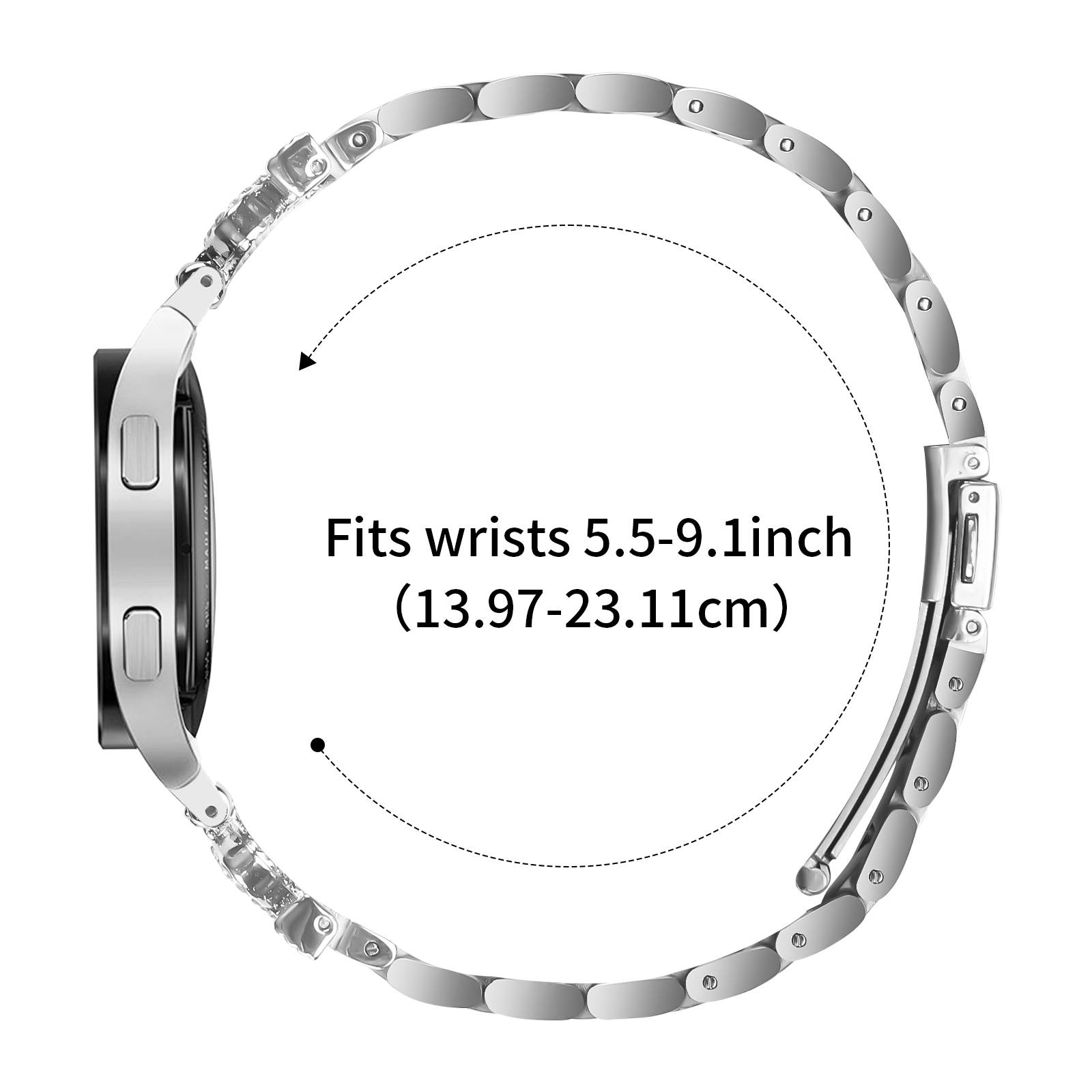 Edelstahl-Uhrenarmband für Galaxy Watch4/5/6 - Silber