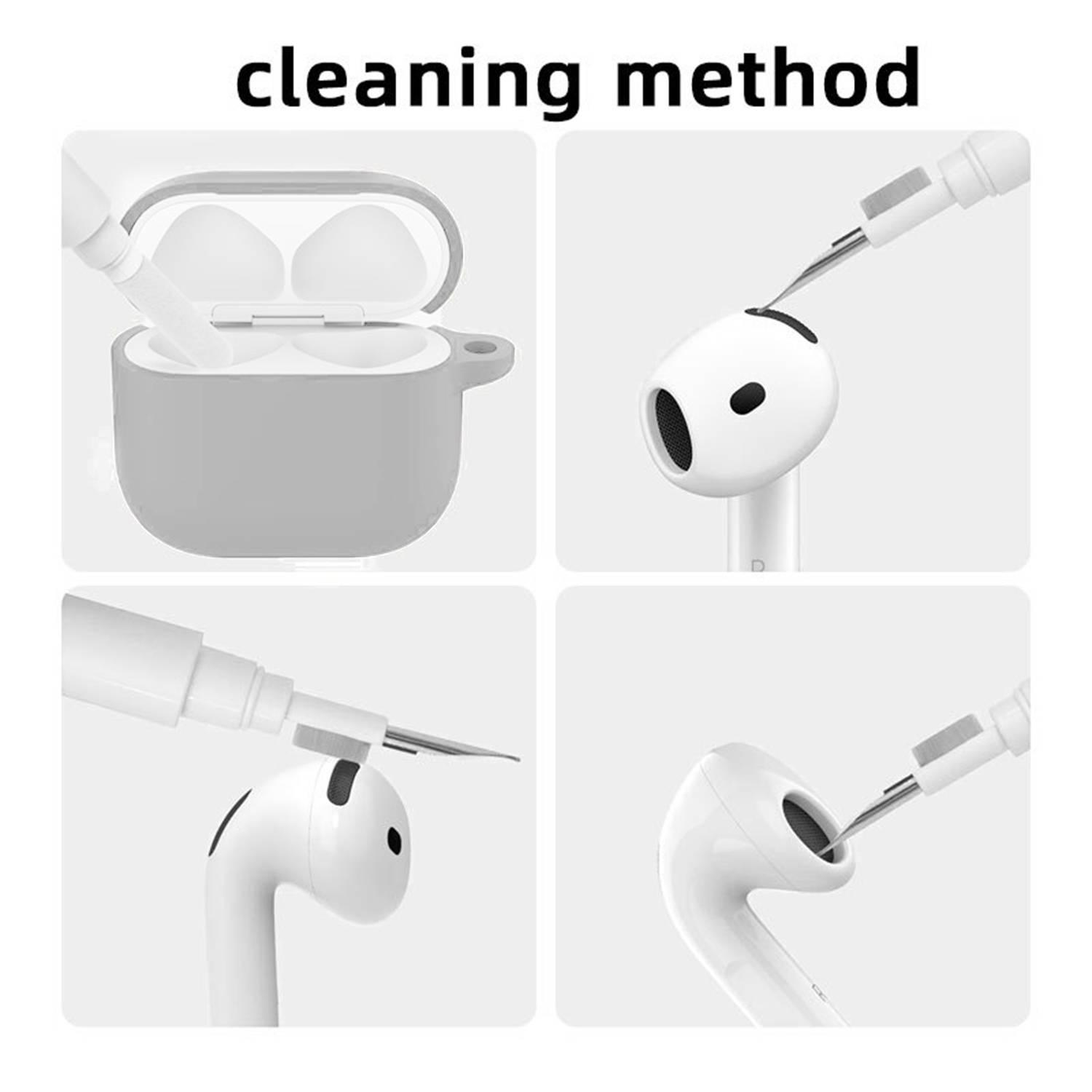 AirPods-Etui mit Schlüsselanhänger und Zubehör Grey AirPods 4 Flach