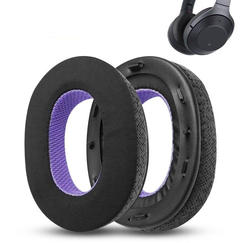 Kühlende Ersatz-Ohrpolster für Sony WH-1000XM2 Kopfhörer - Schwarz/Lila