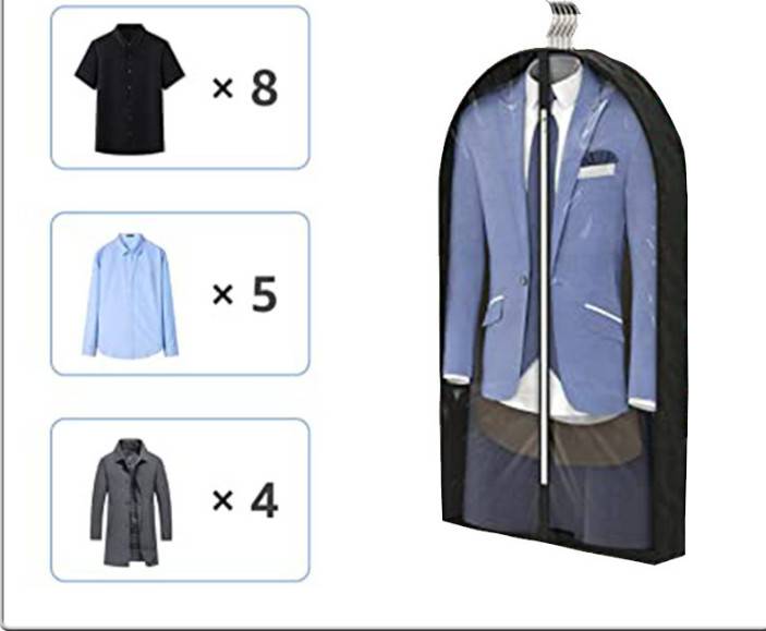 Atmungsaktiver Kleidersack, Kleiderschutz für den Kleiderschrank Black S