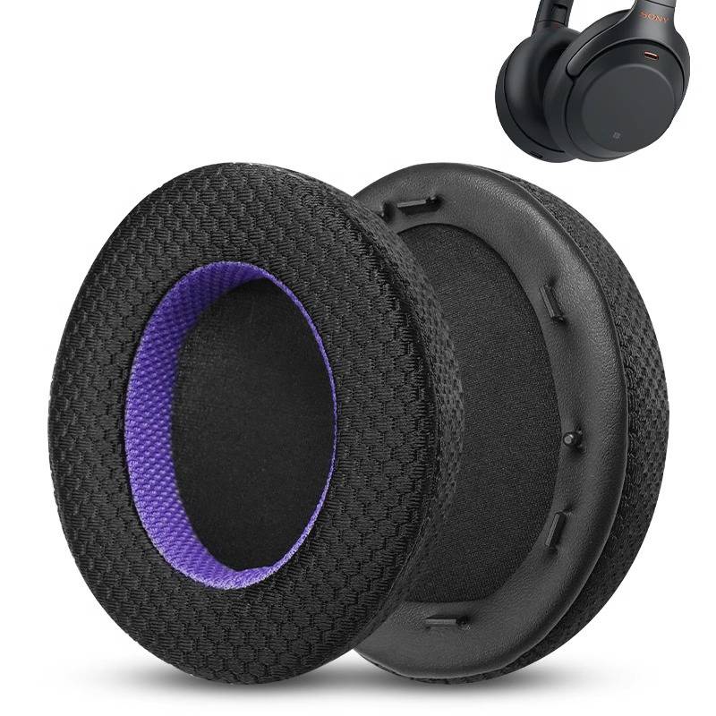 Ersatz-Ohrpolster für Sony WH-1000XM3 Kopfhörer - Schwarz/Lila Mesh
